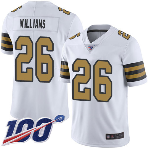 Men New Orleans Saints Limited White P J  Williams Jersey NFL Football #26 100th Season Rush Vapor Untouchable Jersey->new orleans saints->NFL Jersey